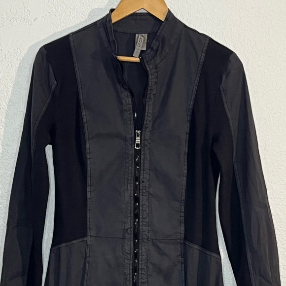 XCVI Winifred jacket dress full zip mixed media above the knee Lagenlook Artsy - Picture 2 of 8